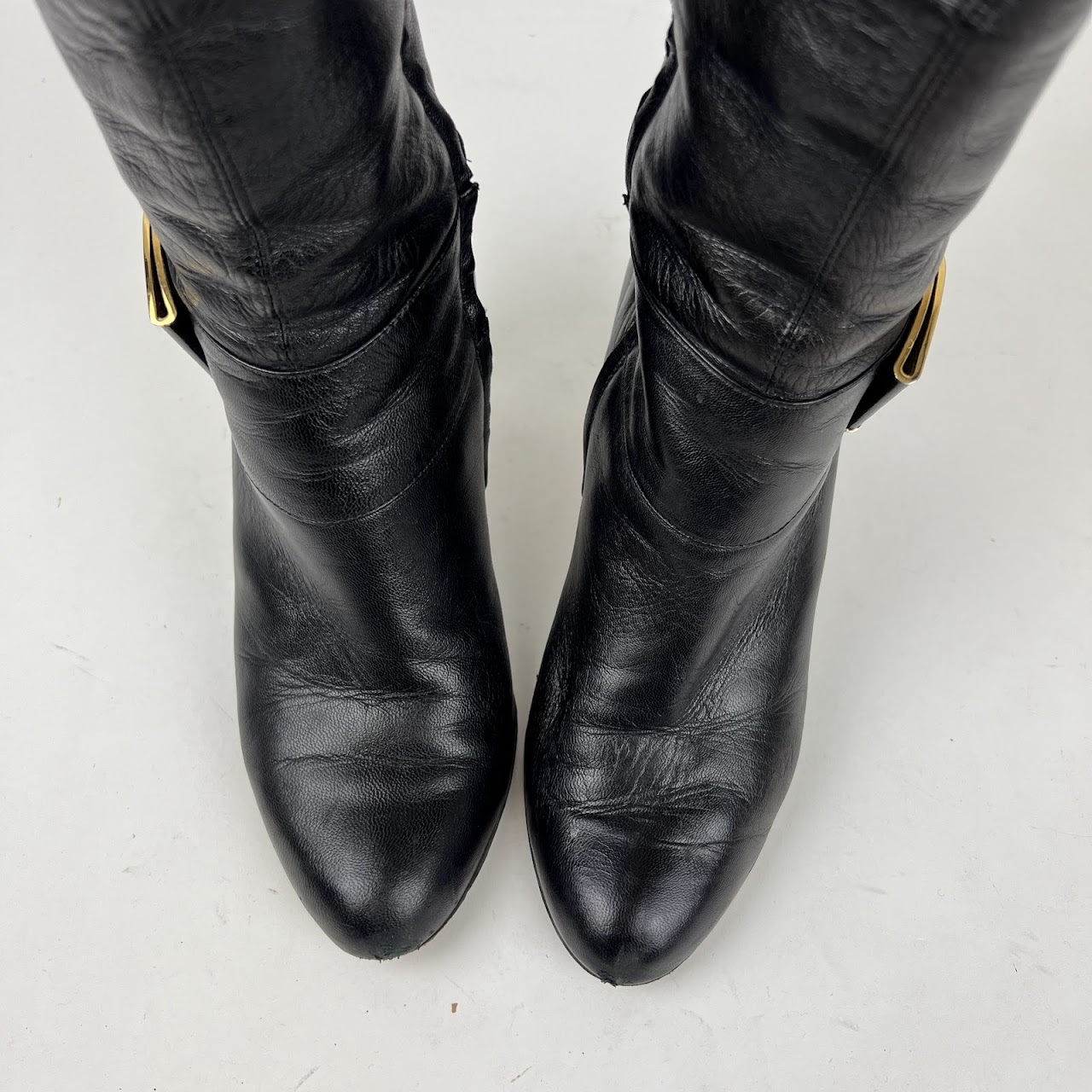 Salvatore Ferragamo Black Knee High Boots