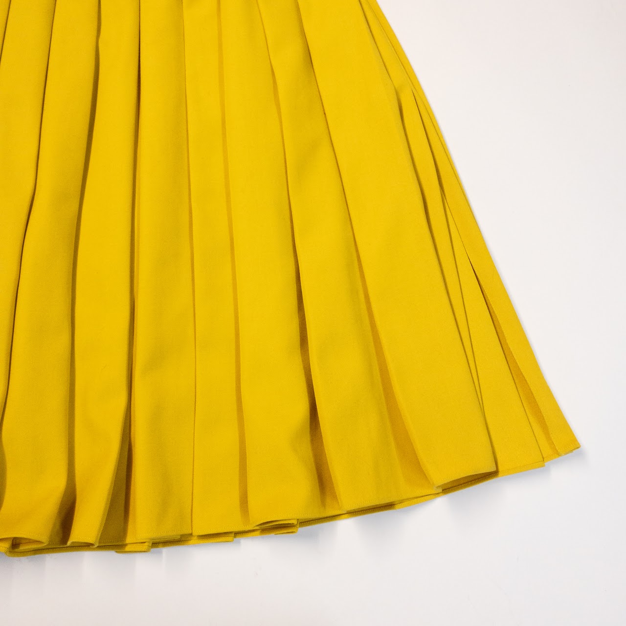 Fendi Pleated Yellow Full-Circle Midi Skirt