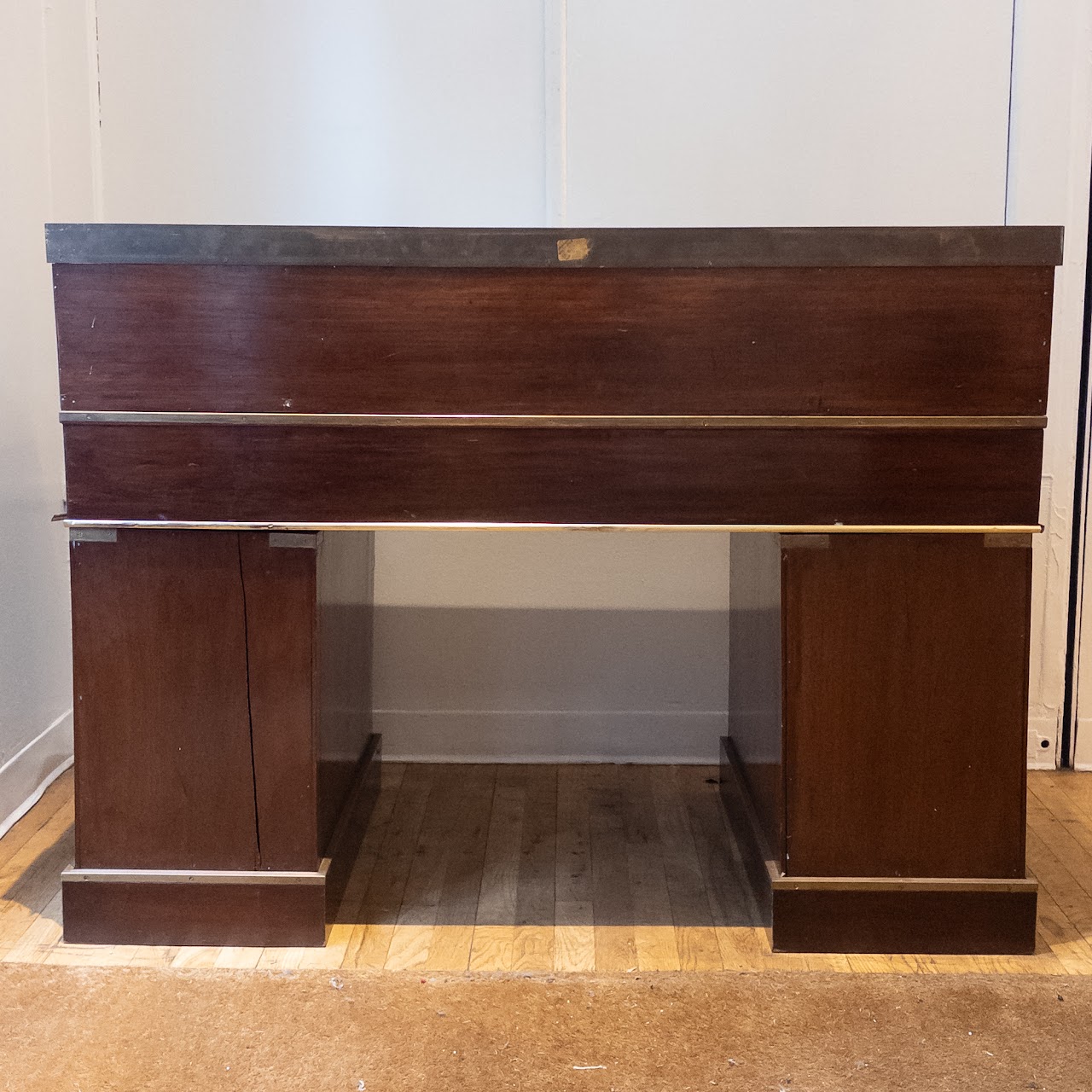 Mahogany Dickens Inspired Leather Top Campaign Desk