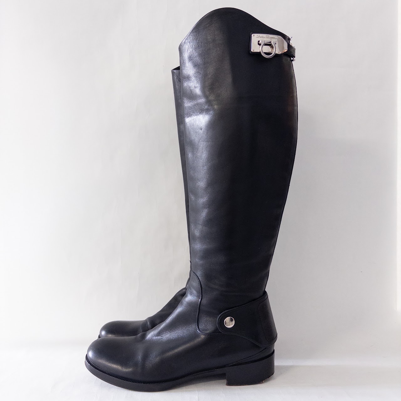 Salvatore Ferragamo Knee-High Riding Style Boots