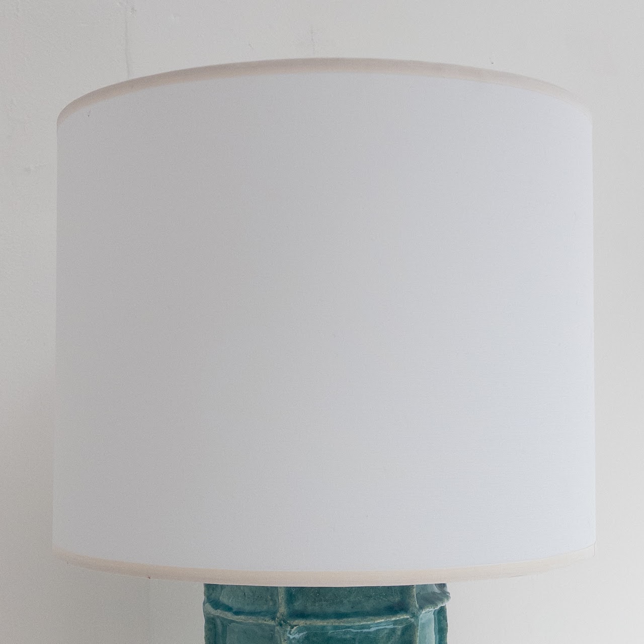 Blue Windowpane Ceramic Table Lamp