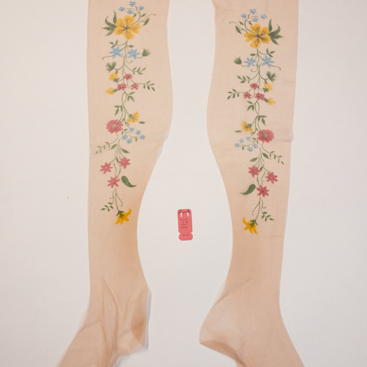 Schiaparelli 'Bouquet' Vintage Floral Printed Stockings