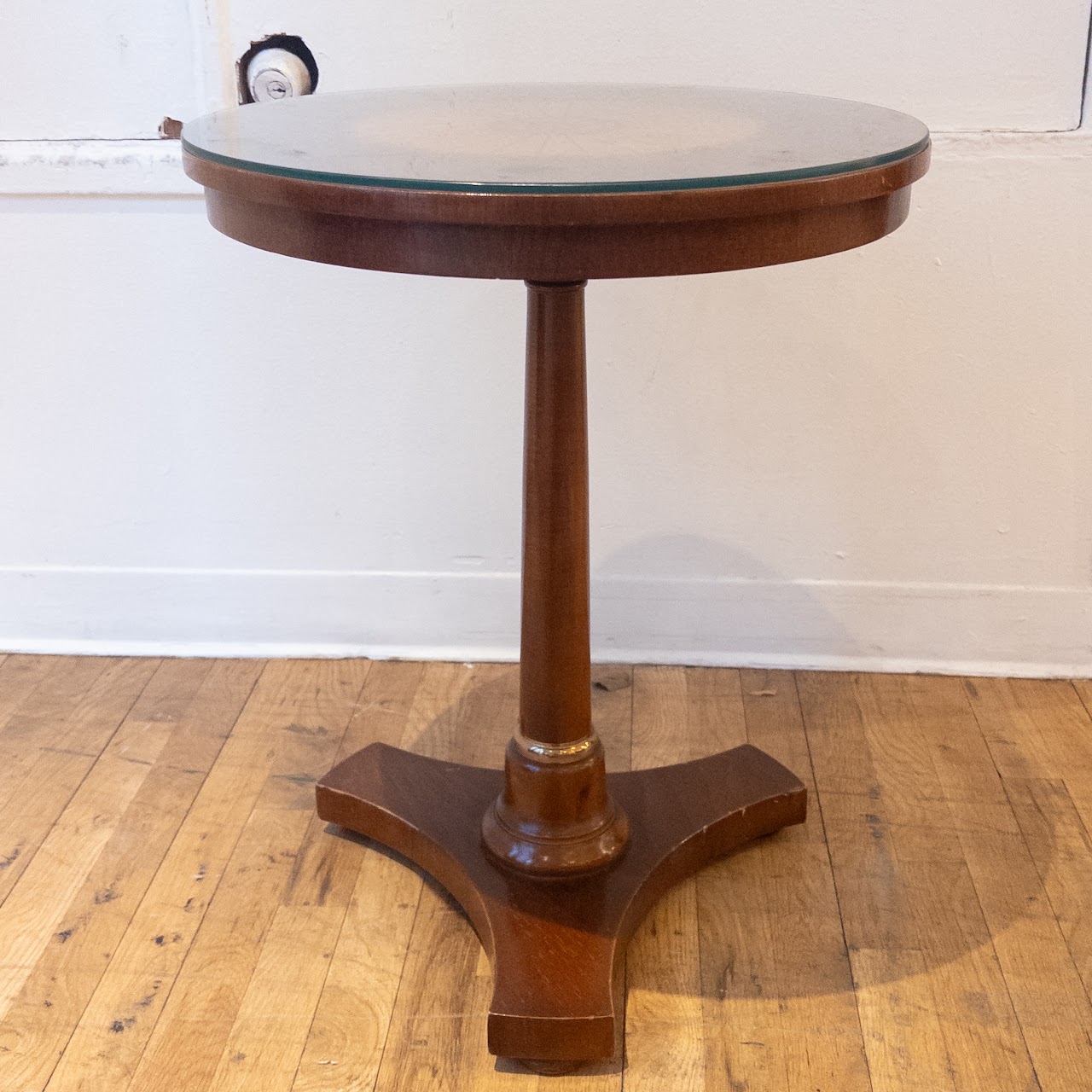 Italian Inlaid Top Pedestal Accent Table