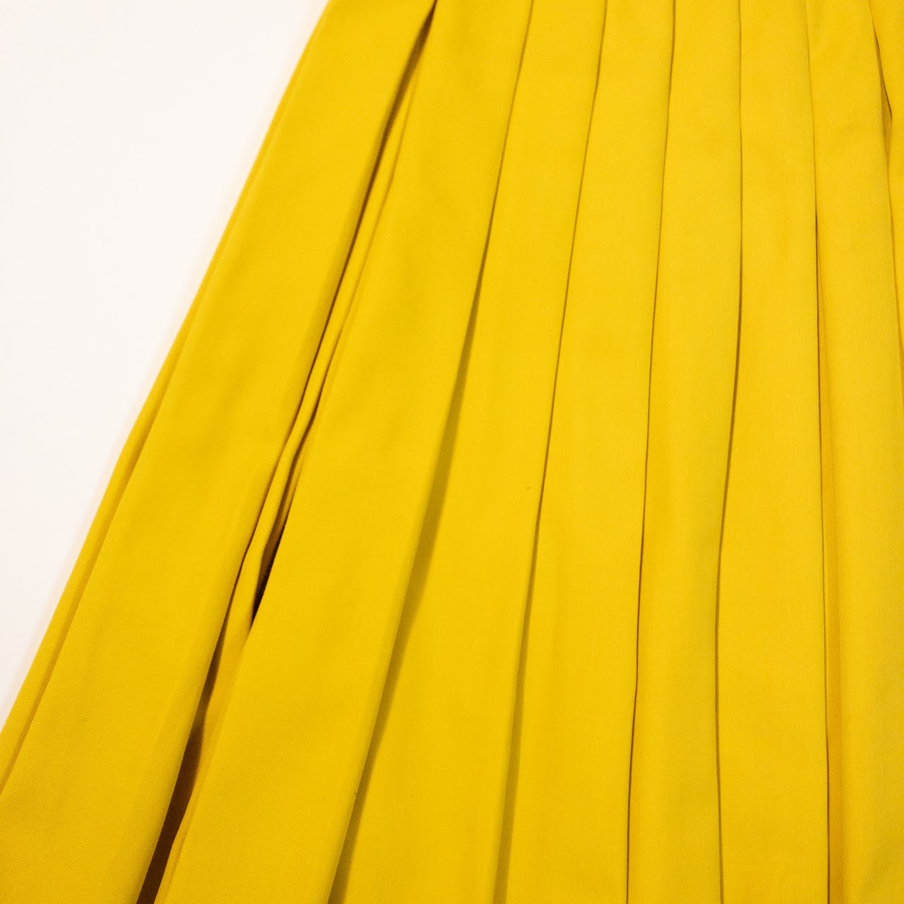 Fendi Pleated Yellow Full-Circle Midi Skirt