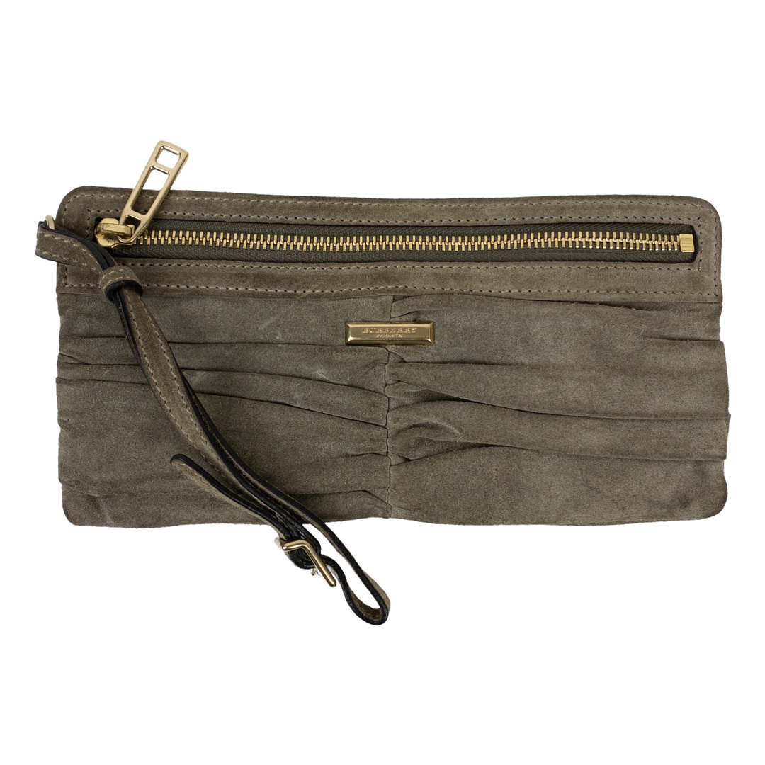 Burberry Prorsum Ruched Suede Wristlet