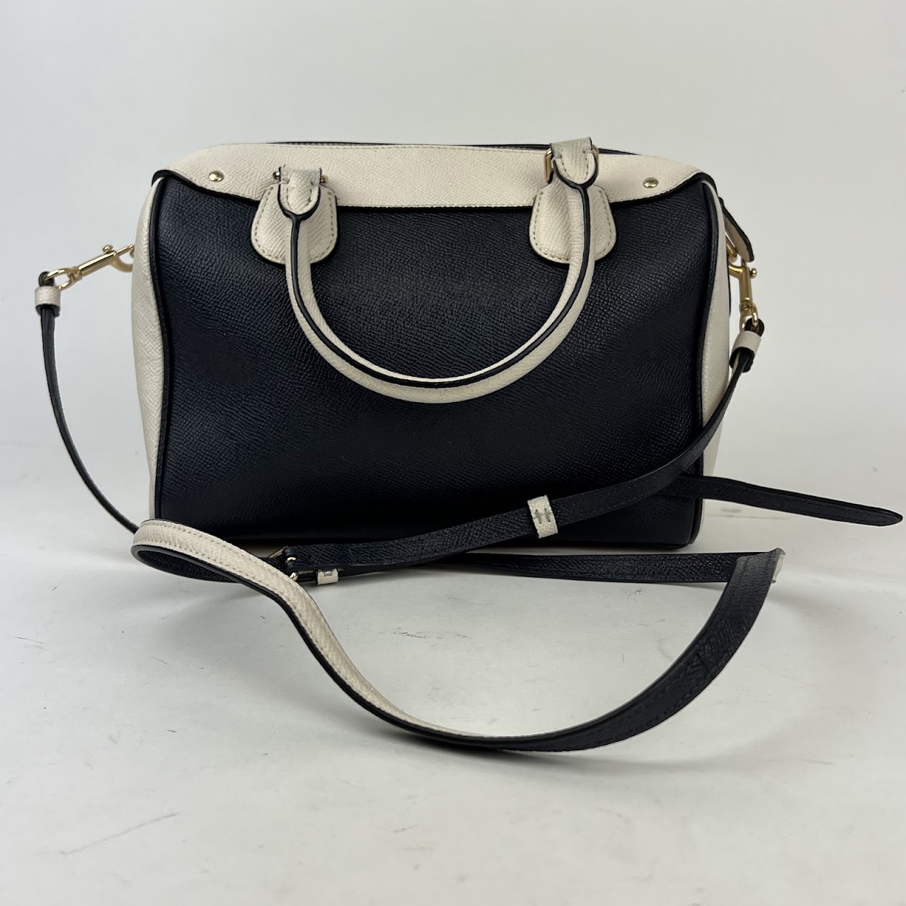 Coach Blue and Ivory Colorblock  Bennett Satchel