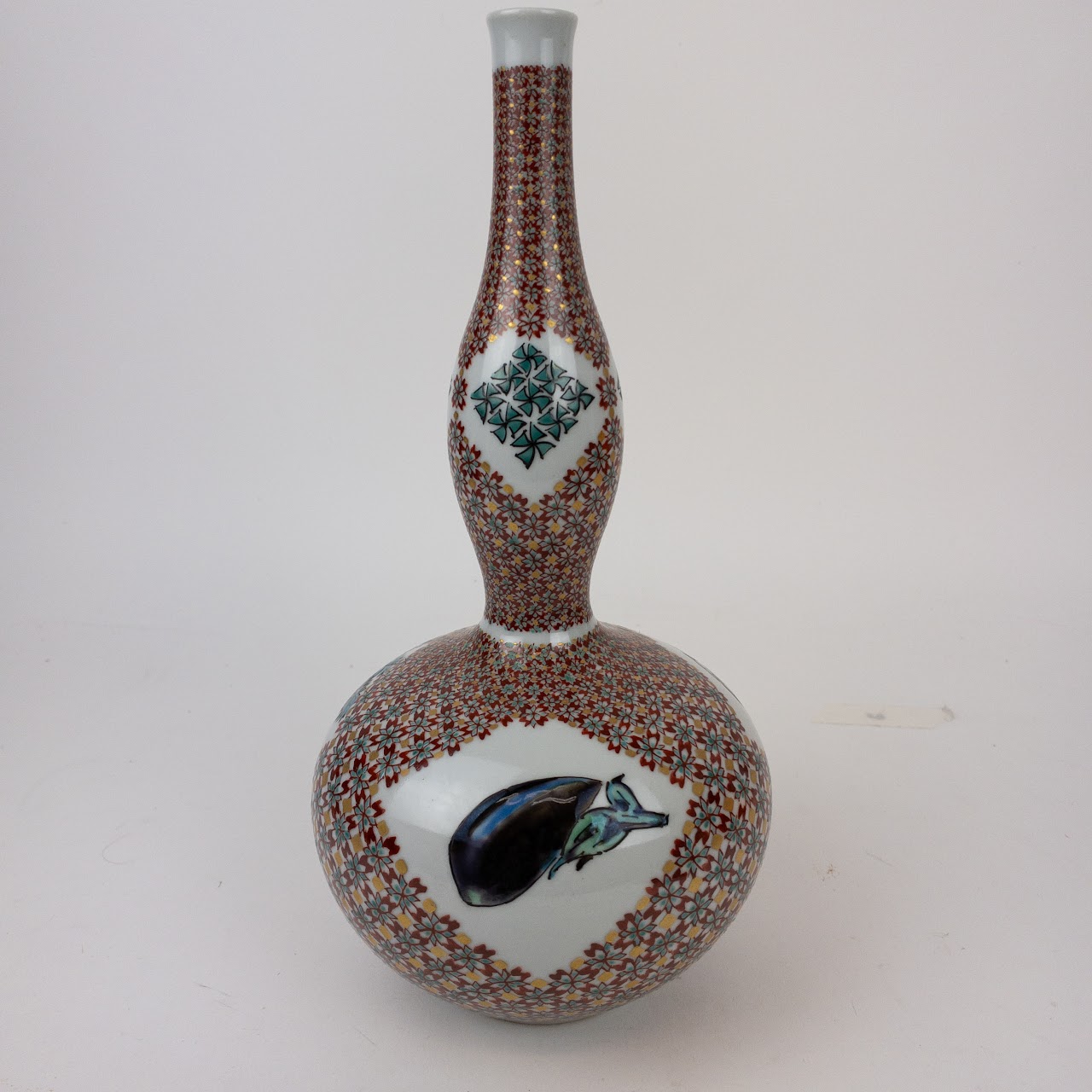 Early 20th C. Kutani Japanese Porcelain Gourd Vase