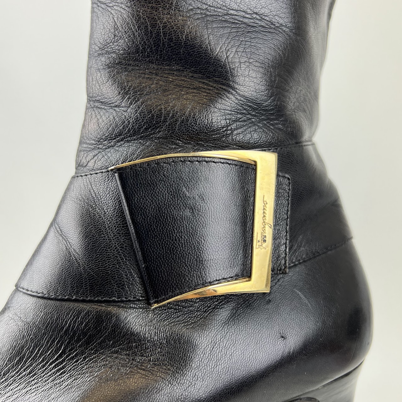 Salvatore Ferragamo Black Knee High Boots