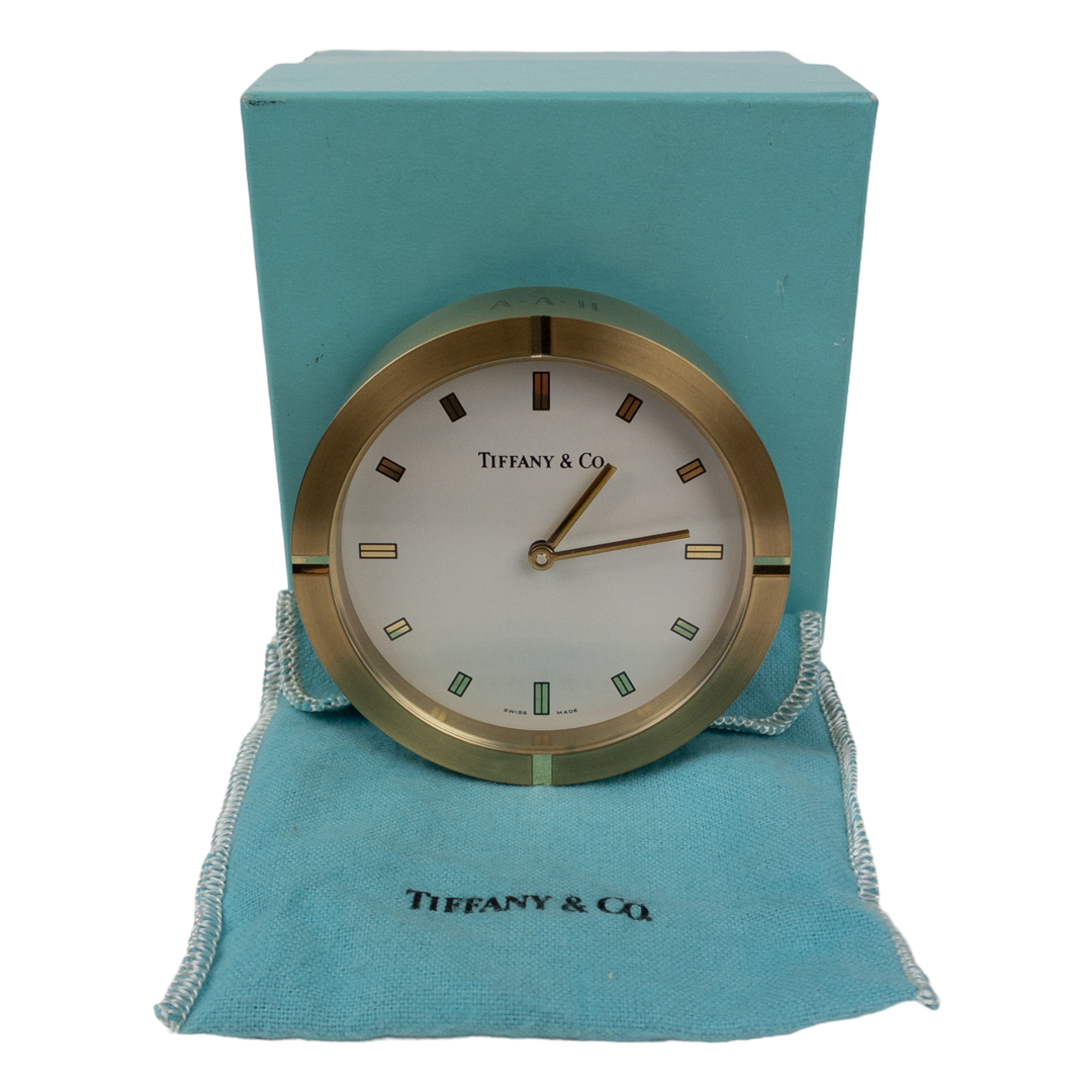 Tiffany & Co. Brass Desk Clock