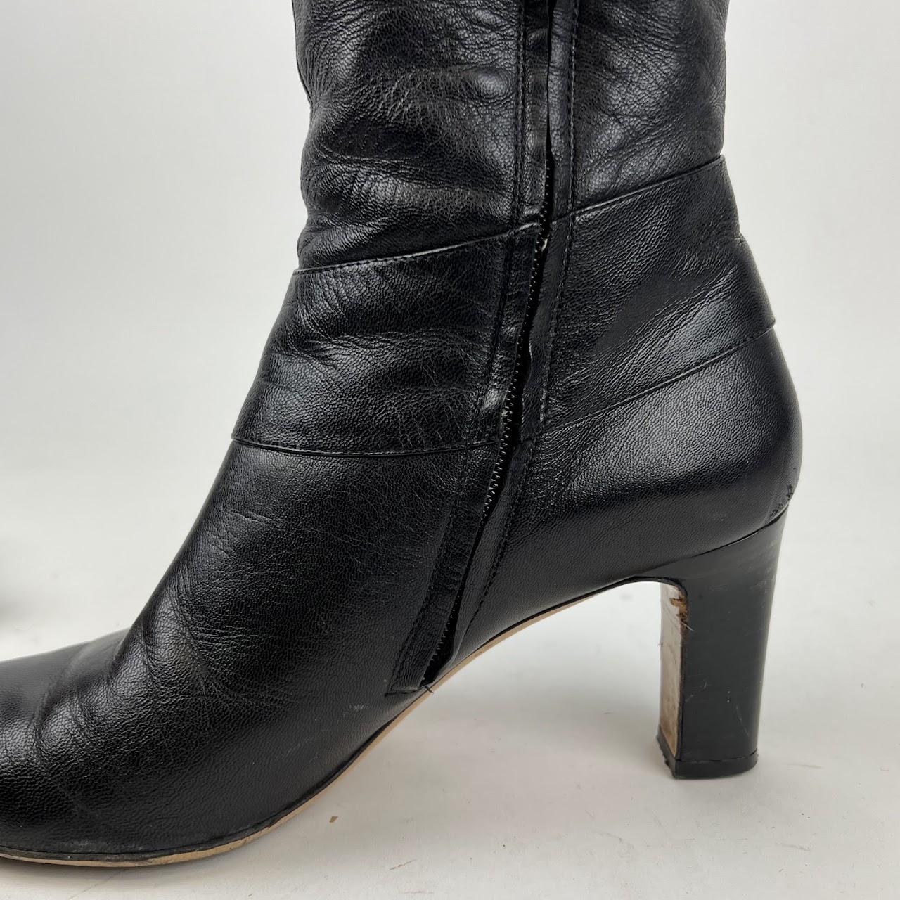 Salvatore Ferragamo Black Knee High Boots