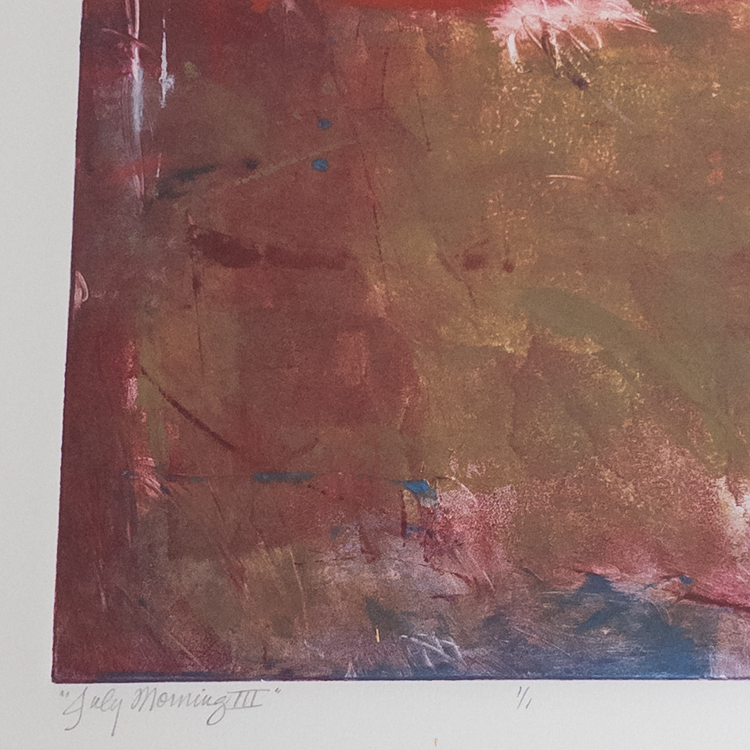 Anne Raymond 'July Morning III' Signed Contemporary Abstract Monotype