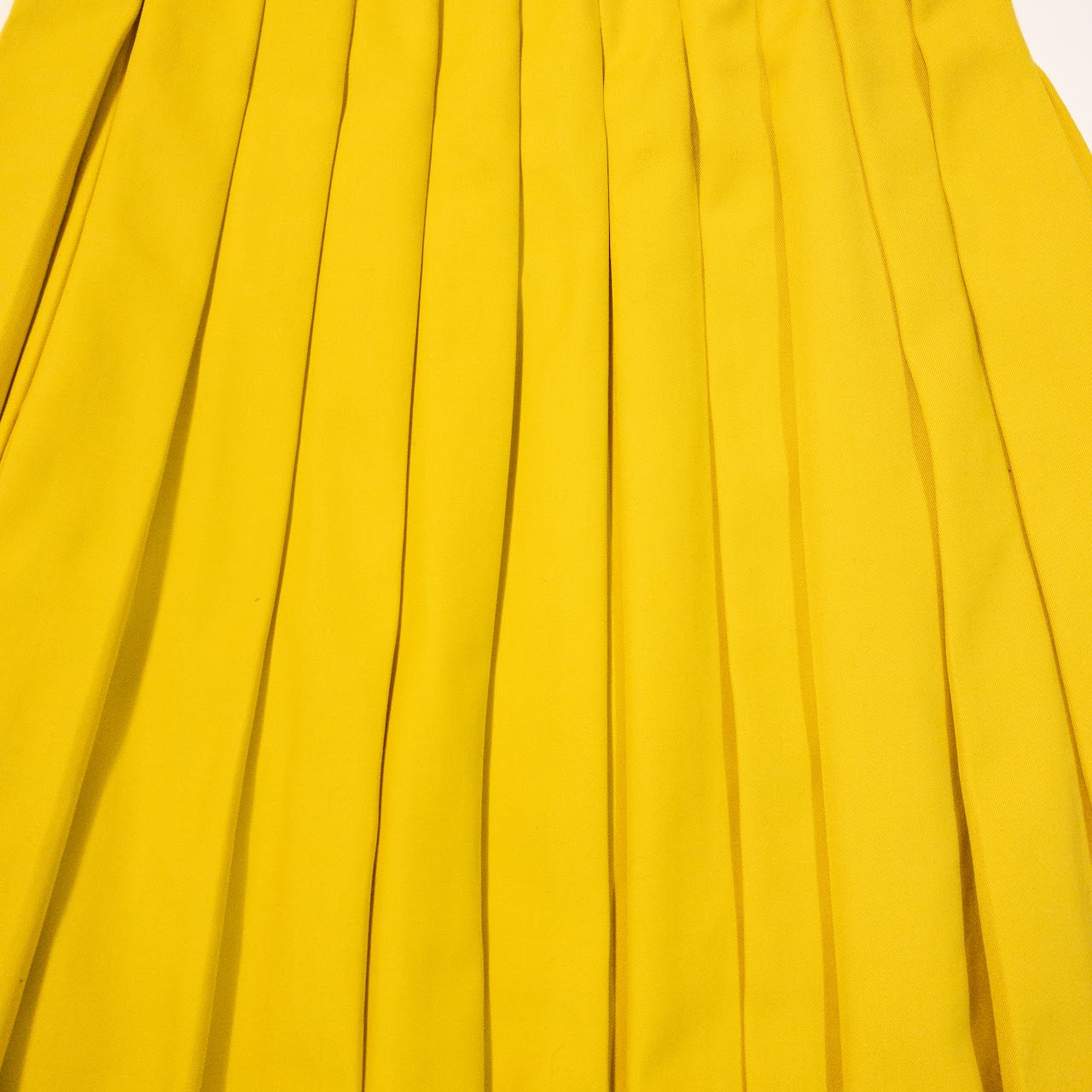 Fendi Pleated Yellow Full-Circle Midi Skirt