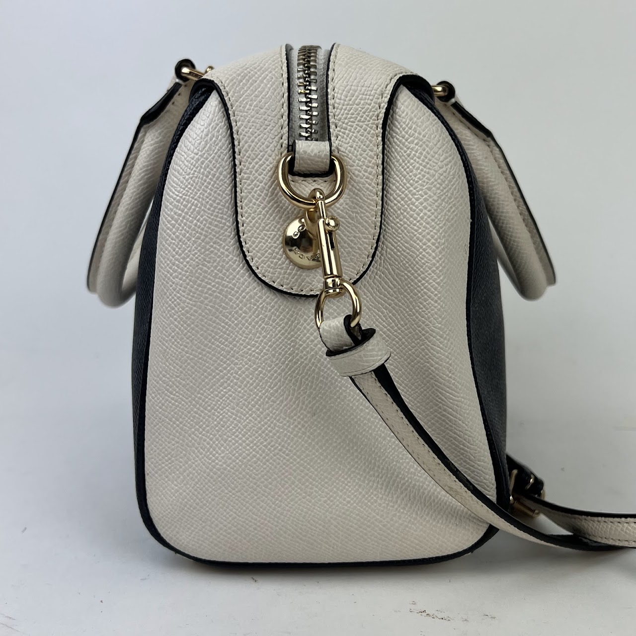 Coach Blue and Ivory Colorblock  Bennett Satchel