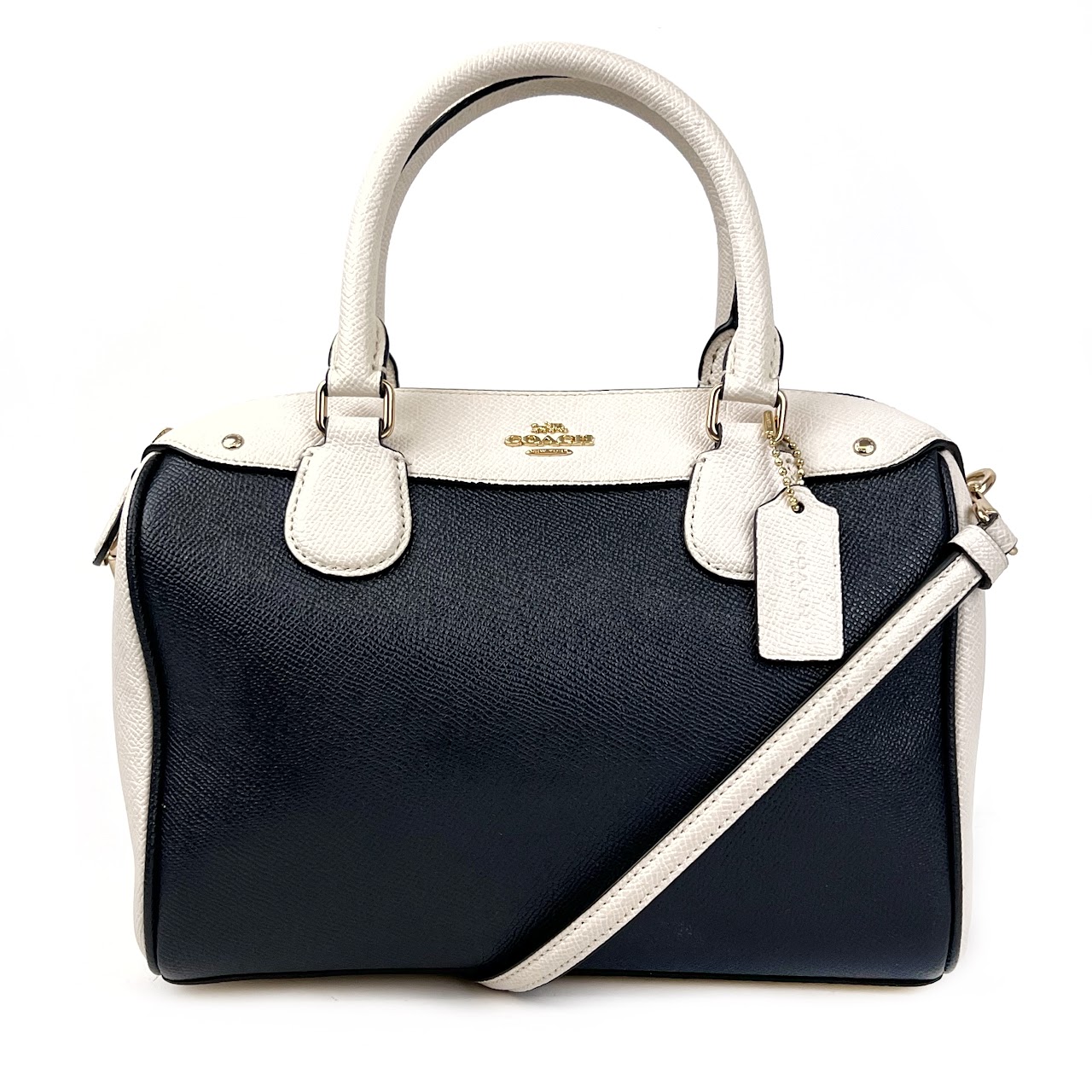 Coach Blue and Ivory Colorblock  Bennett Satchel