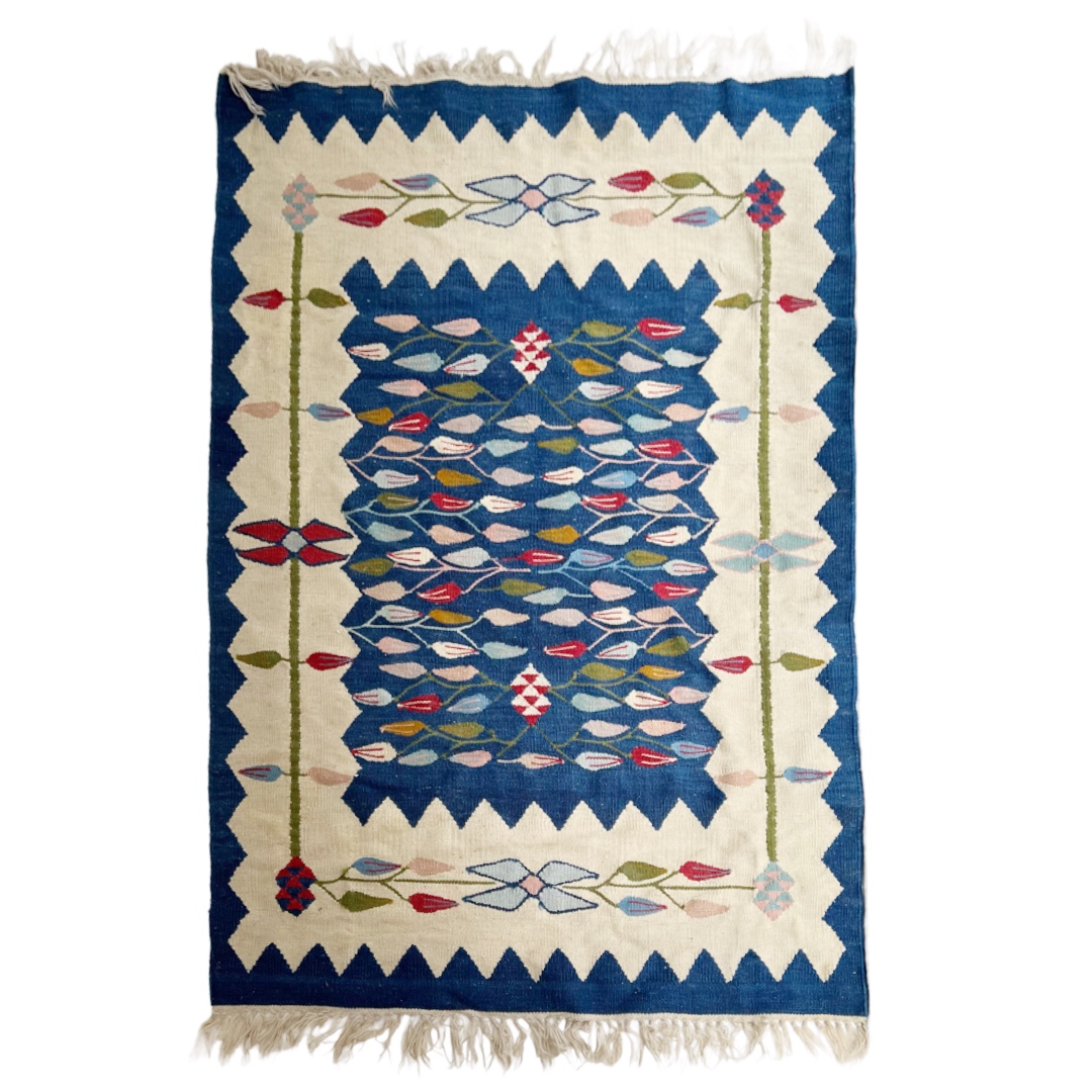 Turkish Kilim Wool Area Rug