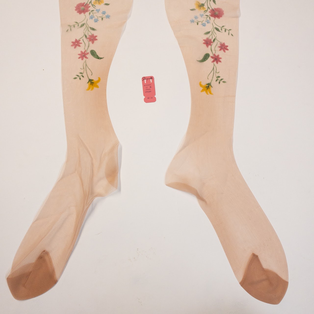 Schiaparelli 'Bouquet' Vintage Floral Printed Stockings