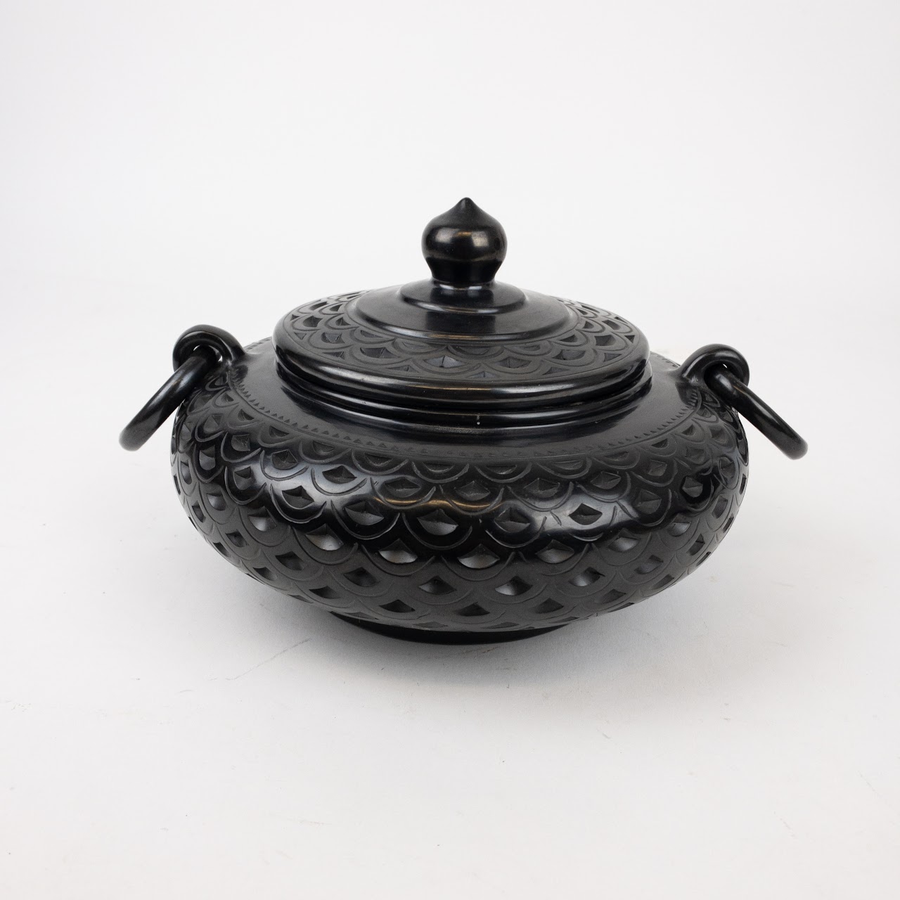 Warren Yip Signed Chinese Black Pottery Jar