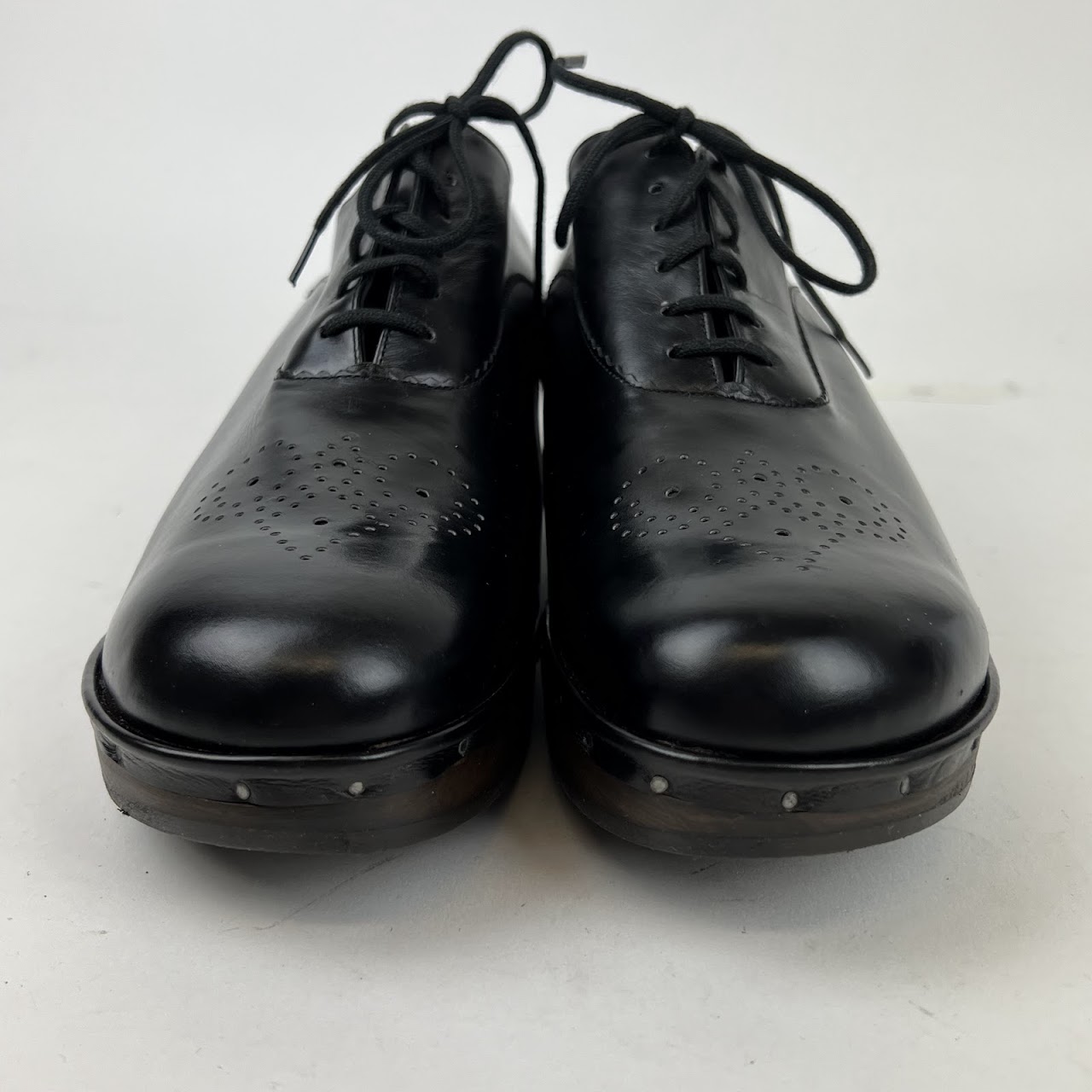 Robert Clergerie Polished Leather Lace-up Clogs