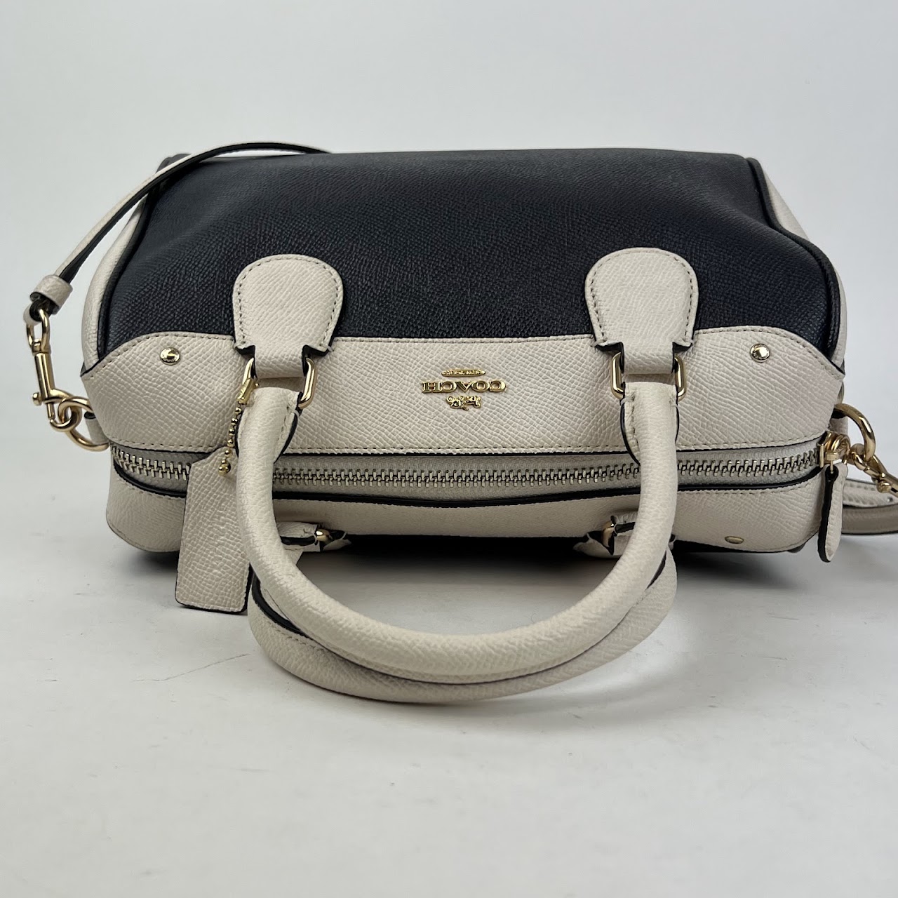 Coach Blue and Ivory Colorblock  Bennett Satchel