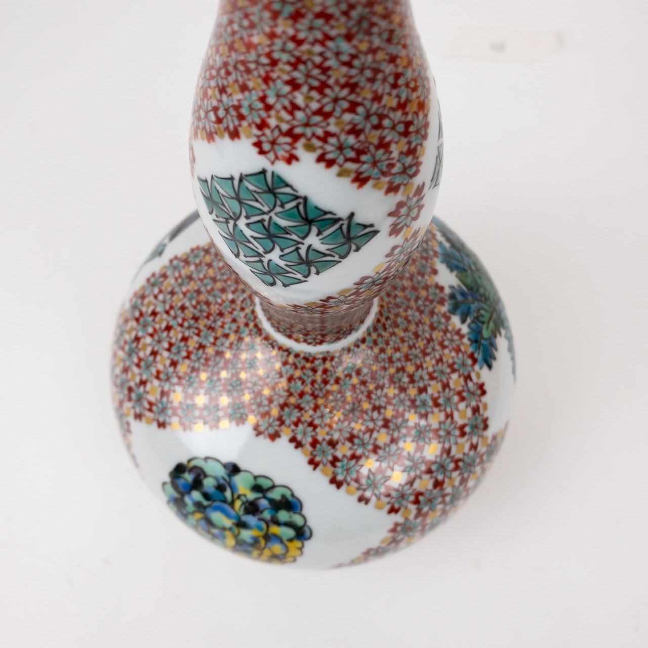 Early 20th C. Kutani Japanese Porcelain Gourd Vase