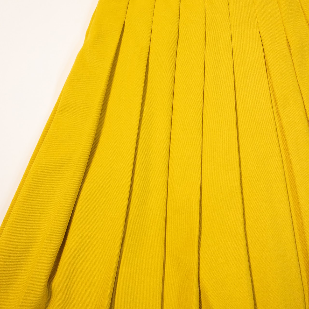 Fendi Pleated Yellow Full-Circle Midi Skirt