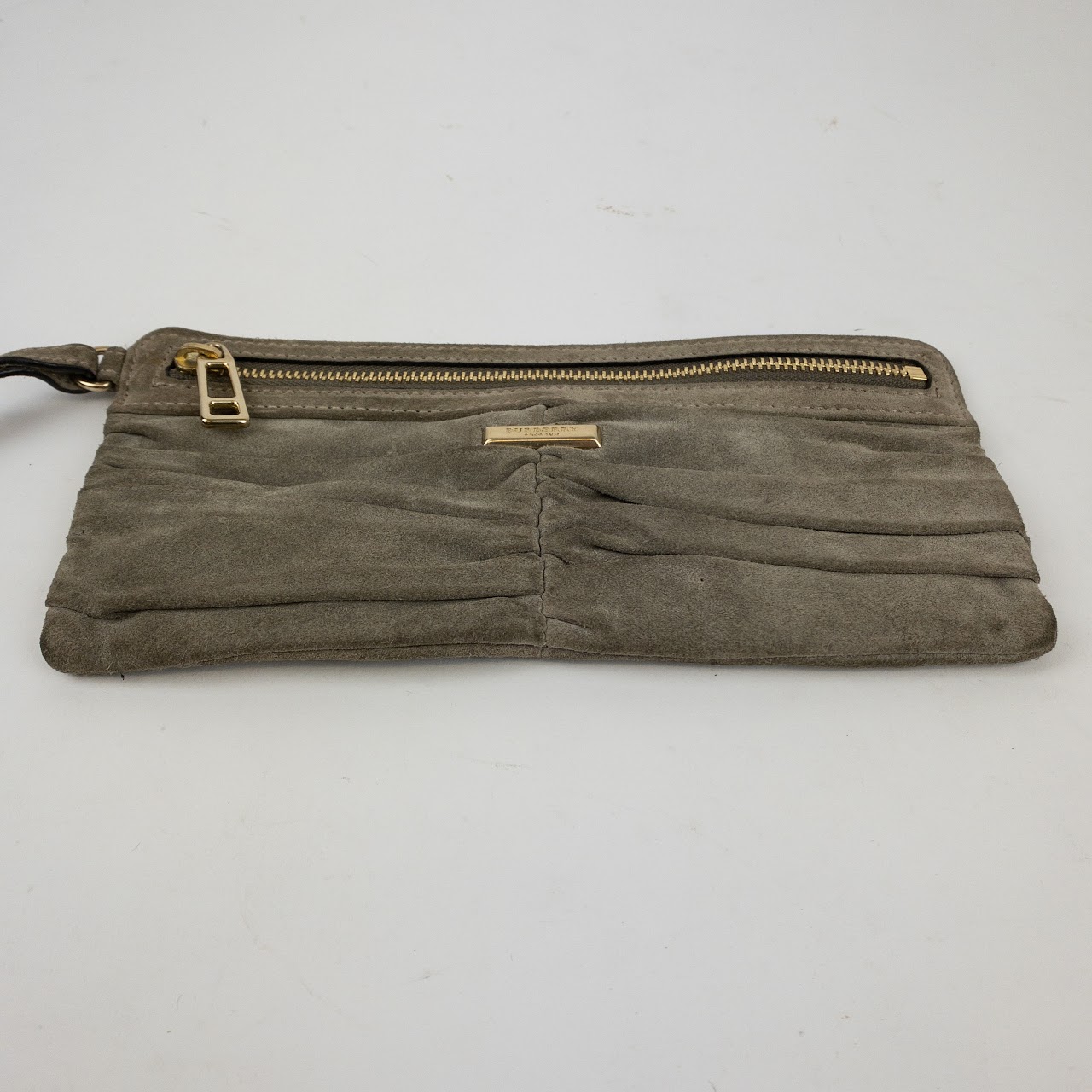 Burberry Prorsum Ruched Suede Wristlet