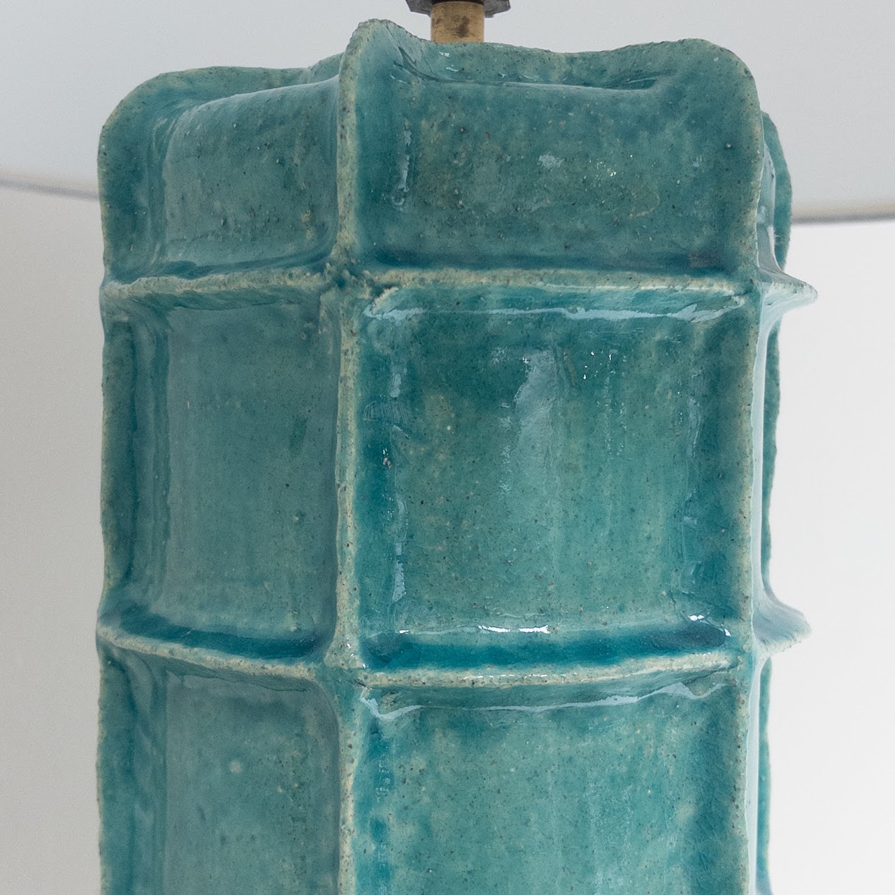 Blue Windowpane Ceramic Table Lamp