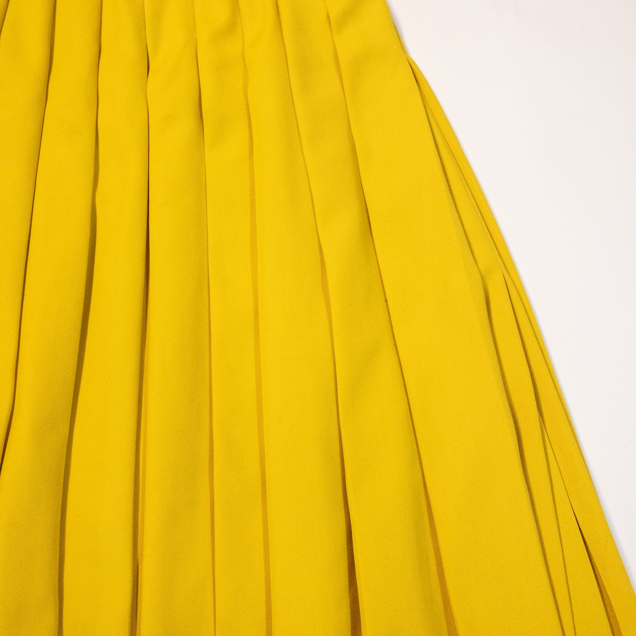 Fendi Pleated Yellow Full-Circle Midi Skirt