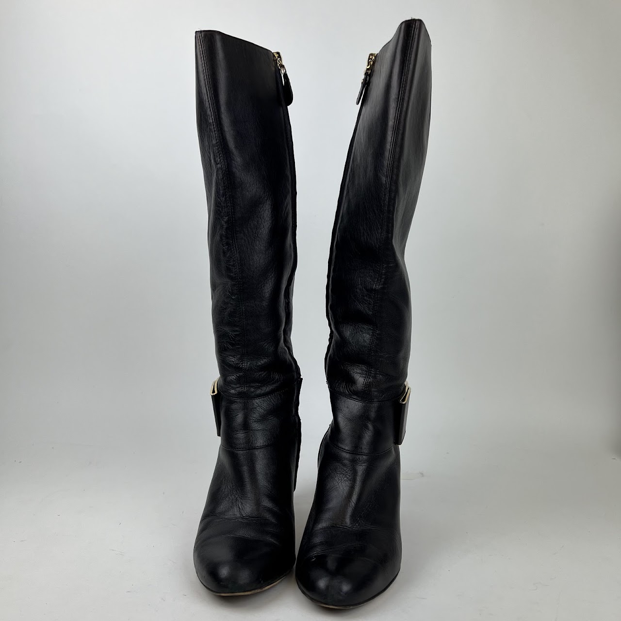 Salvatore Ferragamo Black Knee High Boots