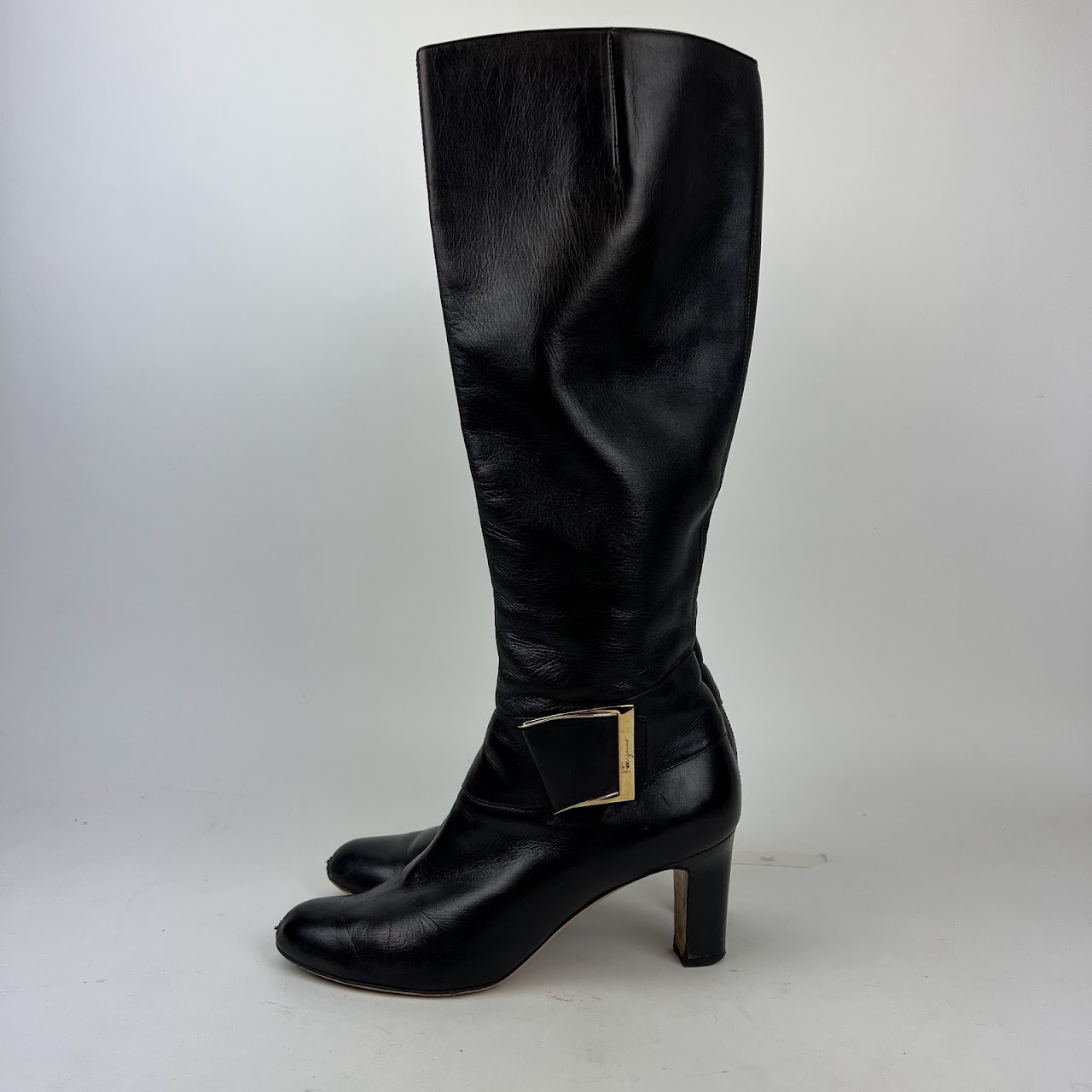 Salvatore Ferragamo Black Knee High Boots