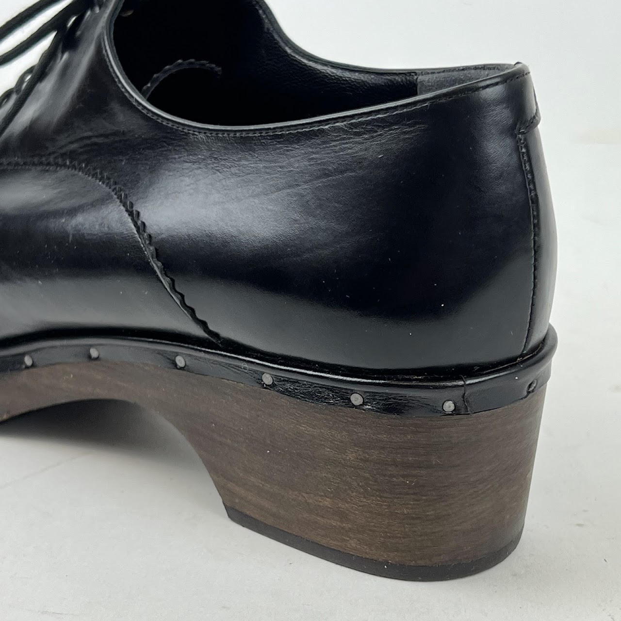 Robert Clergerie Polished Leather Lace-up Clogs