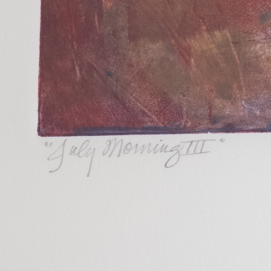 Anne Raymond 'July Morning III' Signed Contemporary Abstract Monotype