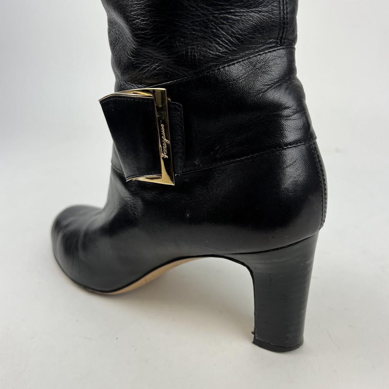 Salvatore Ferragamo Black Knee High Boots