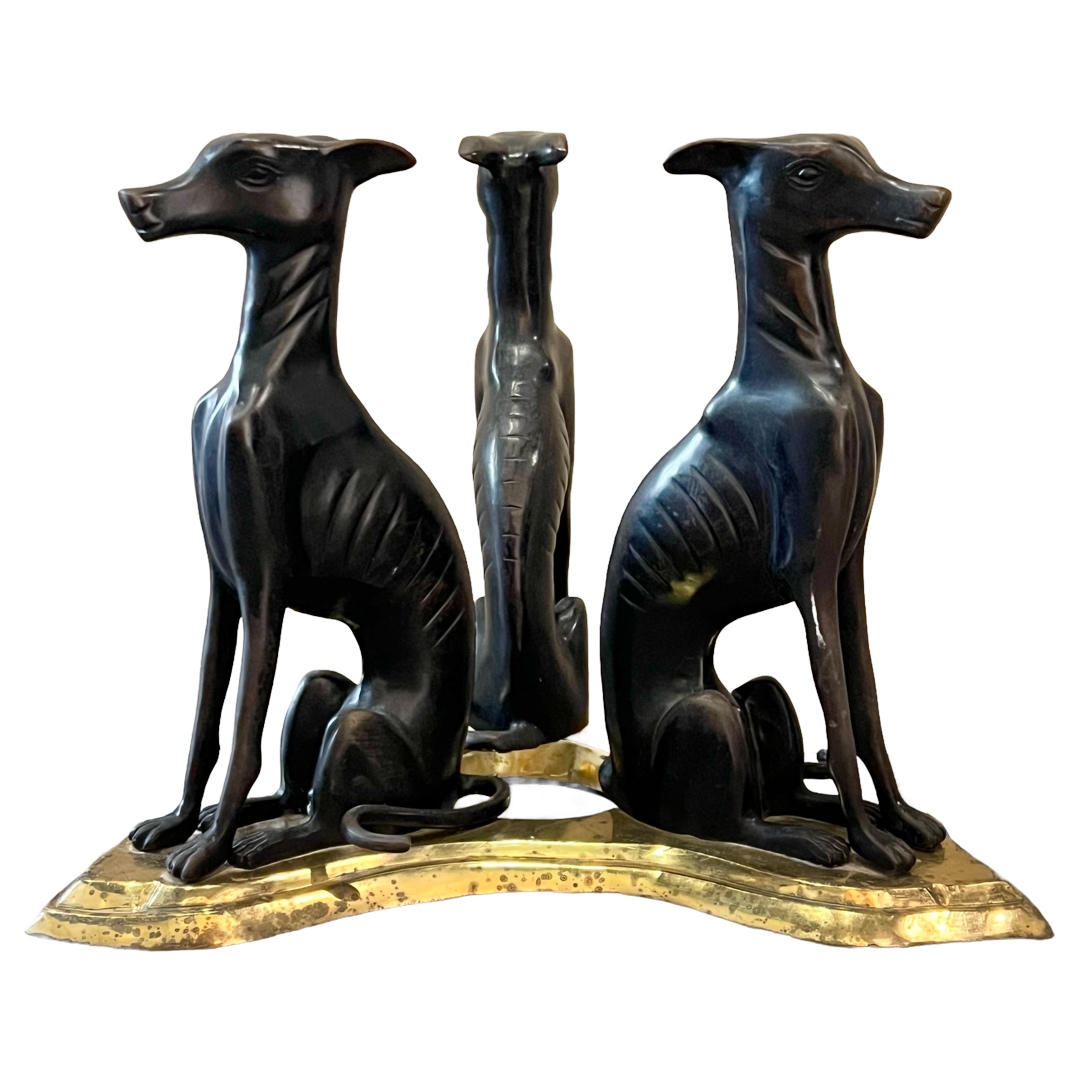 Maitland Smith Mid-Century Bronze Greyhound Cocktail Table Base