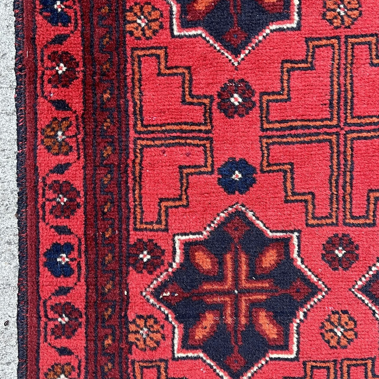 Afghan Wool Medallion Narrow Runner