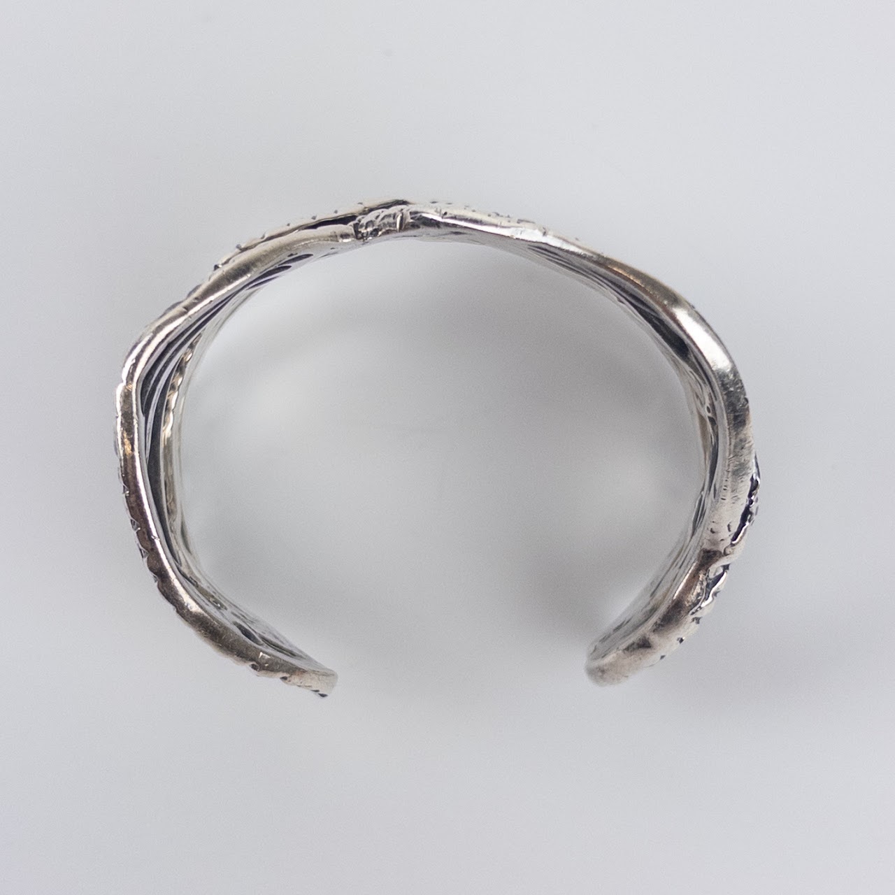 Sterling Silver Twine Twist Open Cuff Bangle