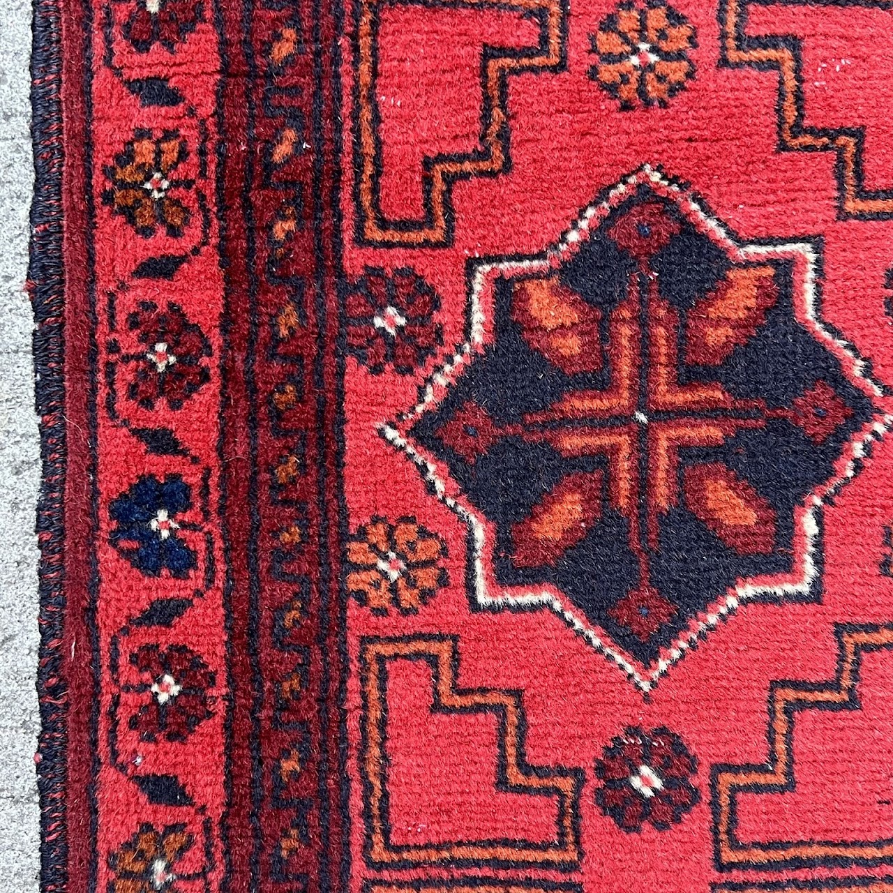 Afghan Wool Medallion Narrow Runner