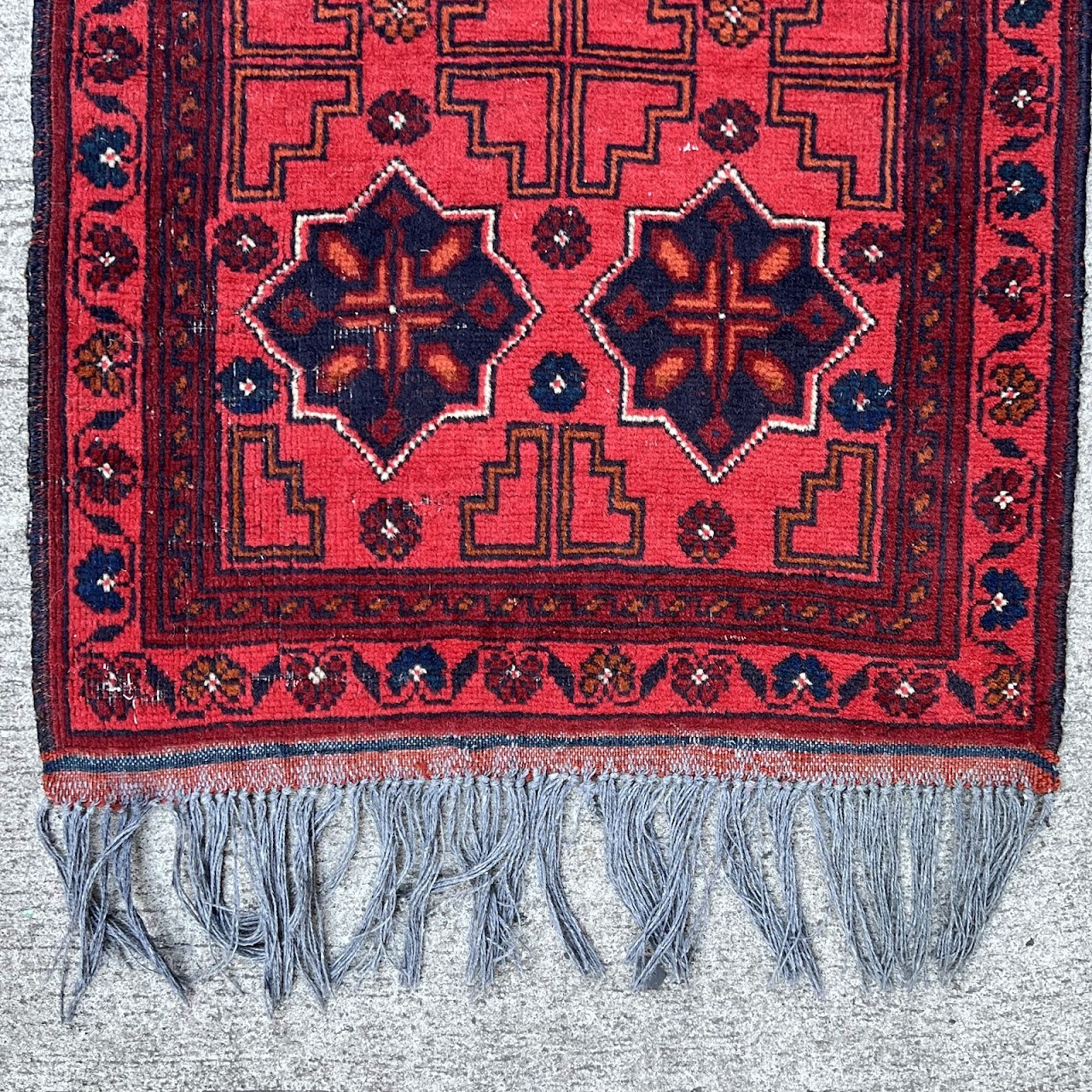 Afghan Wool Medallion Narrow Runner