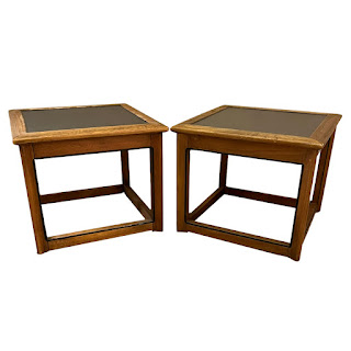 Vintage Elm End Table Pair