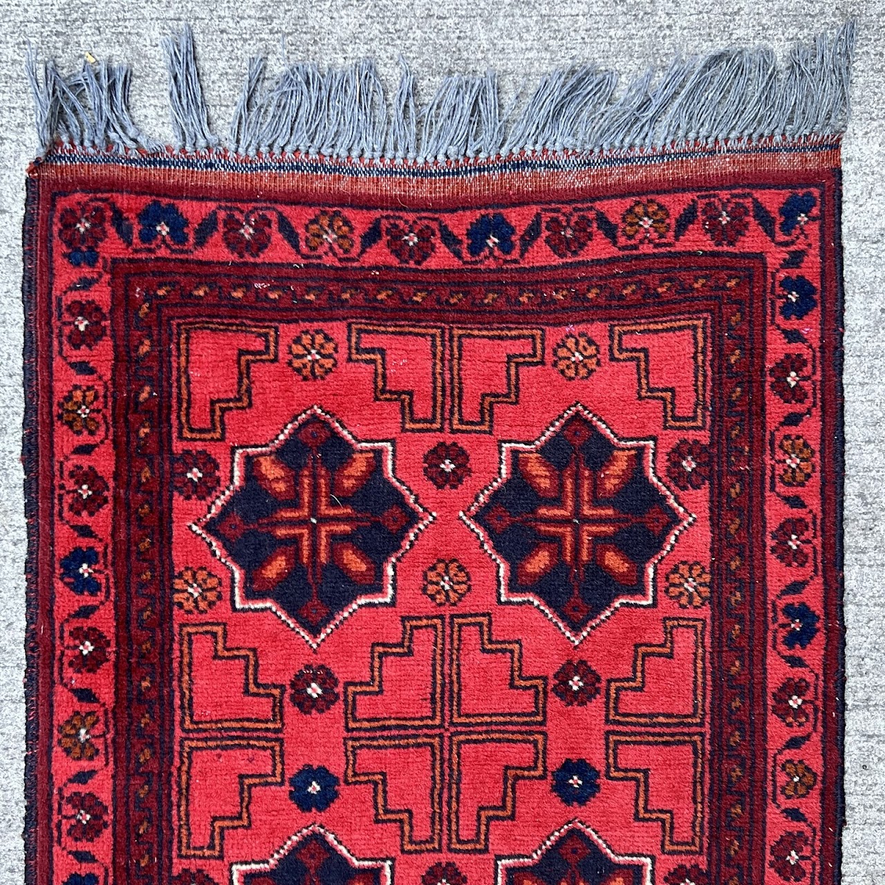 Afghan Wool Medallion Narrow Runner