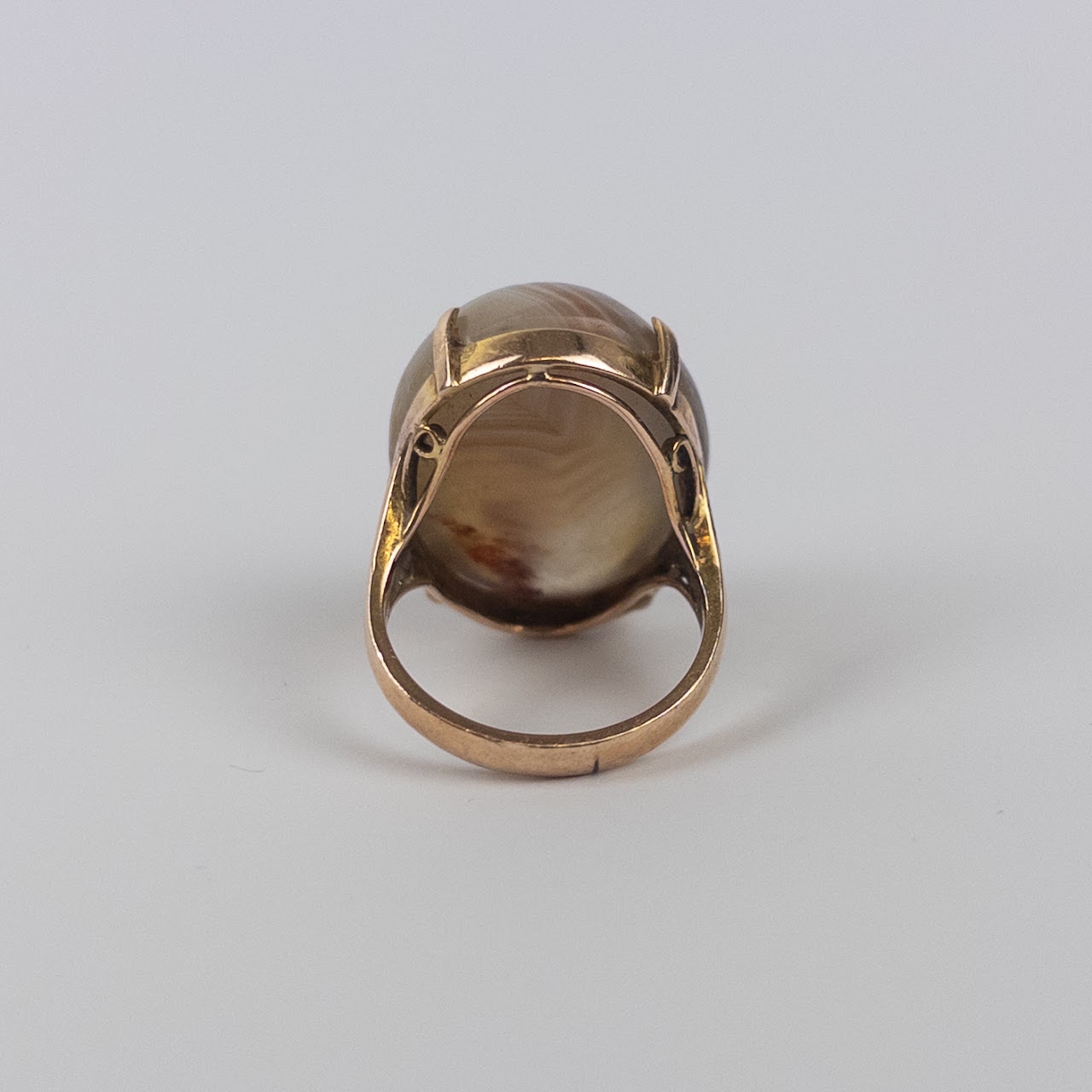 14K Gold Ring with Agate Cabochon