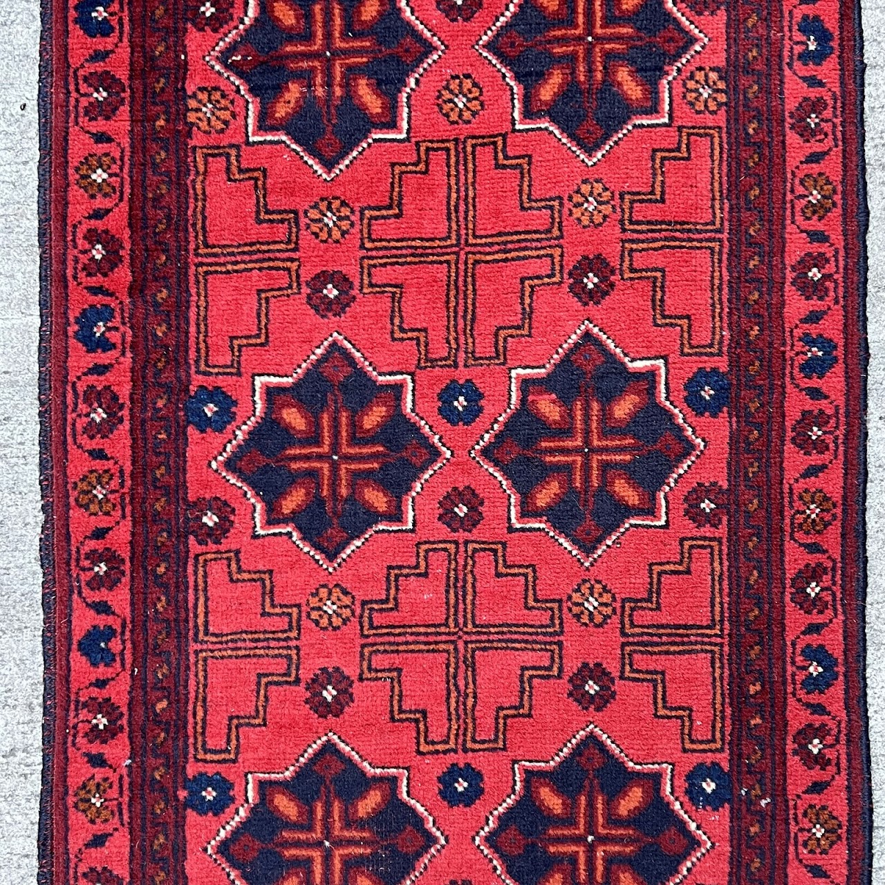 Afghan Wool Medallion Narrow Runner