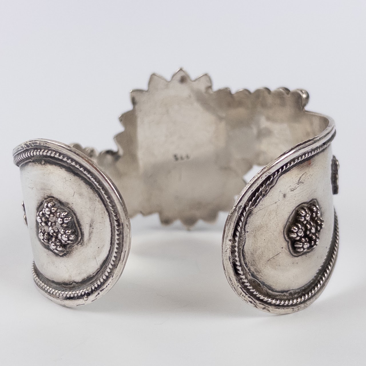 Sterling Silver Open Cuff Bracelet with Cabochon