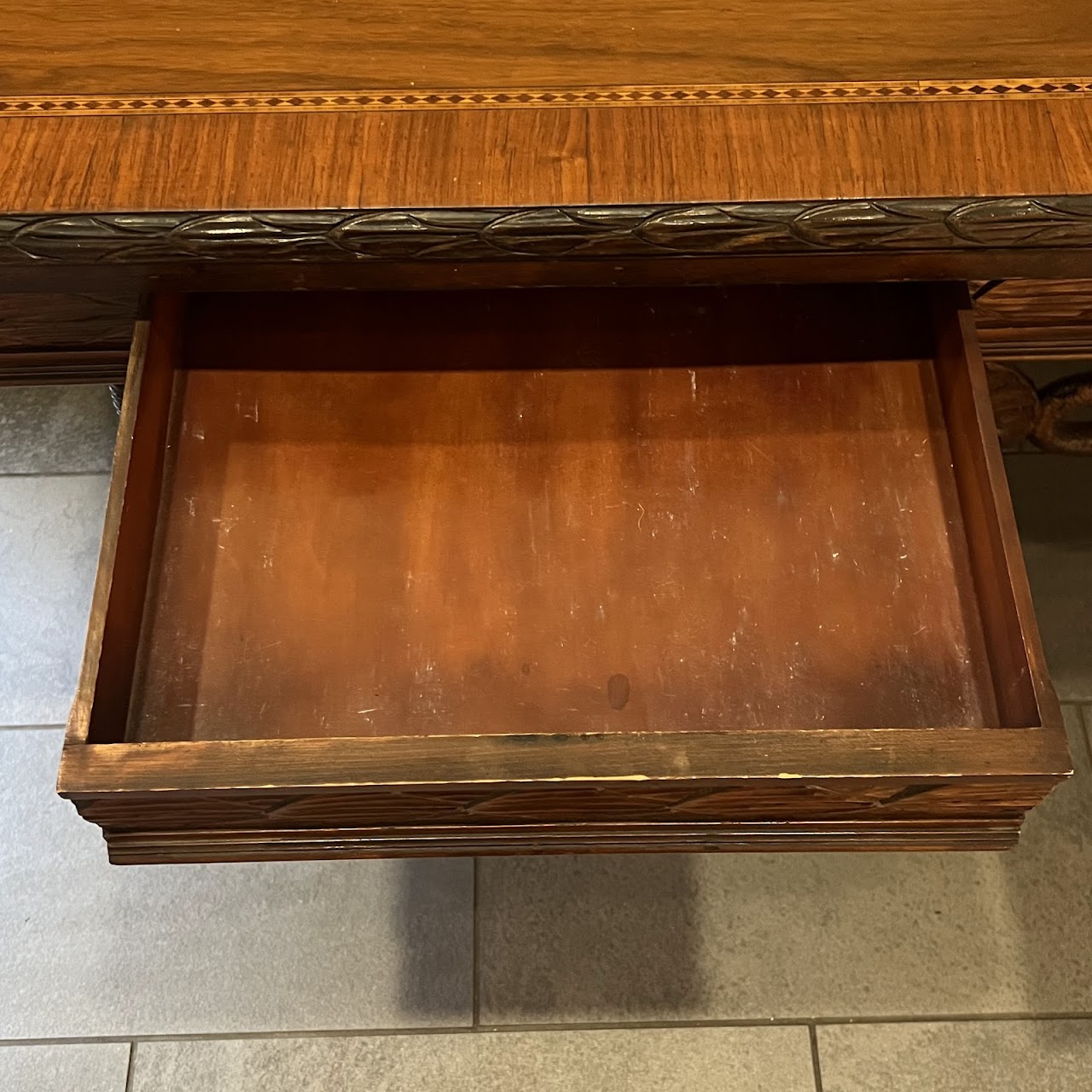 Renaissance Revival Walnut Trestle Base Convertible Buffet and Dining Table