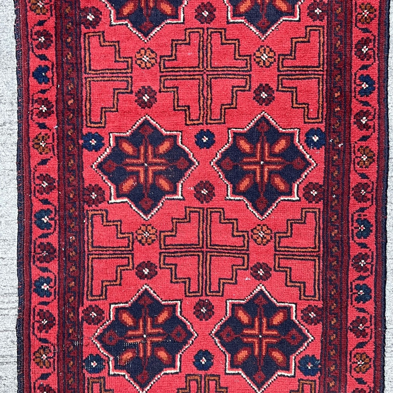 Afghan Wool Medallion Narrow Runner