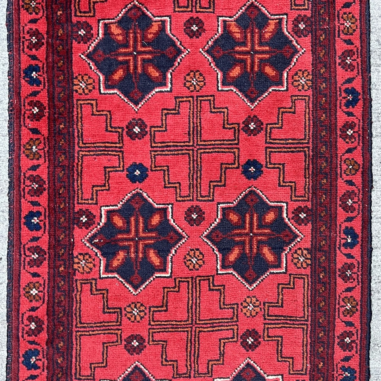 Afghan Wool Medallion Narrow Runner