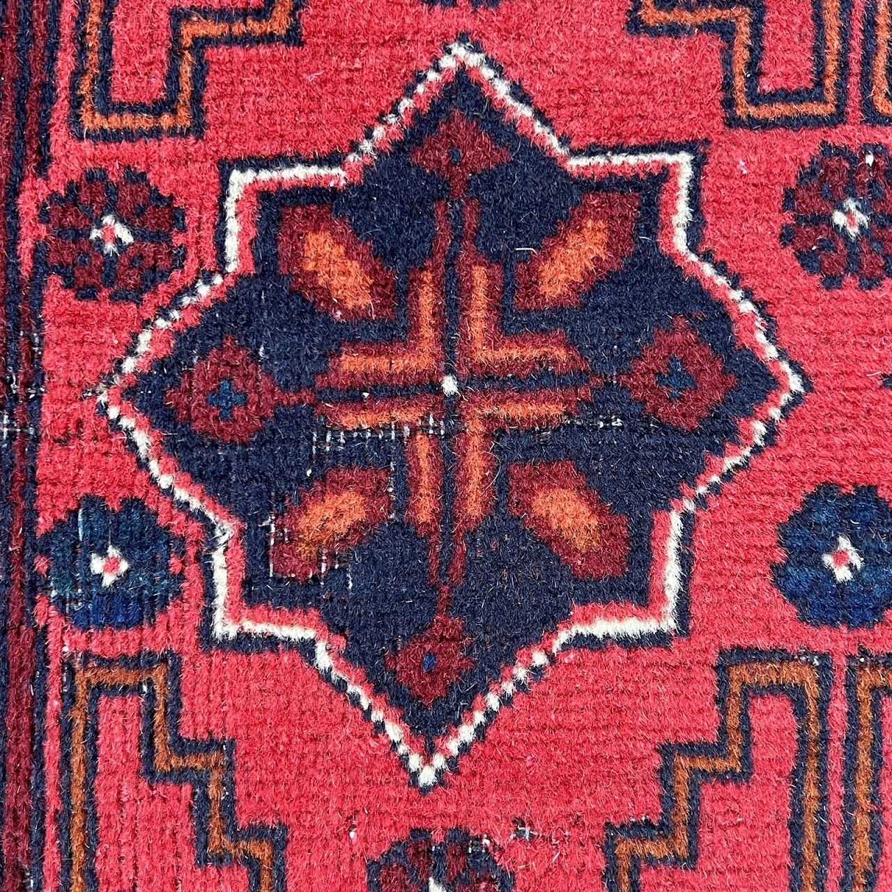 Afghan Wool Medallion Narrow Runner