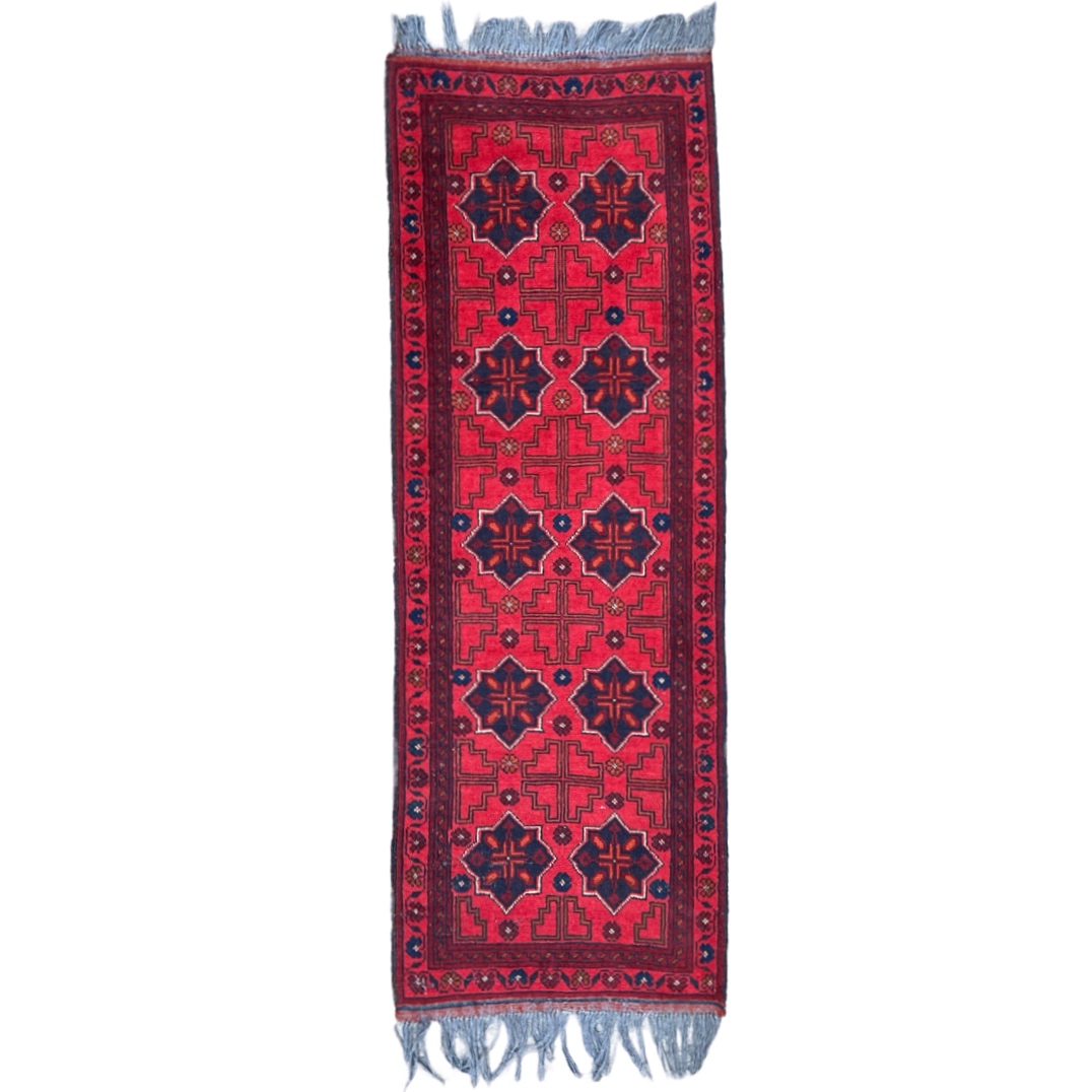 Afghan Wool Medallion Narrow Runner