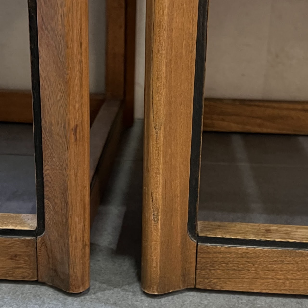 Vintage Elm End Table Pair