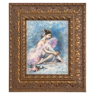 Ballet Dancer Signed Oil Painting